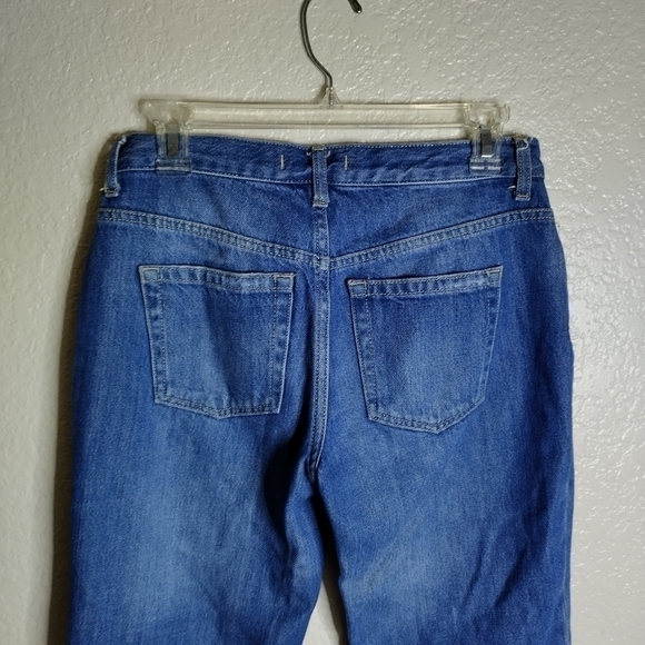 FREE PEOPLE we the free MAGGIE MID RISE STRAIGHT chewed hem crop JEANS sz 26 - Picture 7 of 9